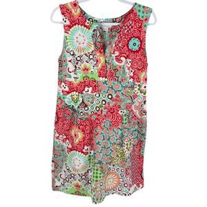 Jude Connally Multicolor Medallion Abstract Print Sleeveless Shift Dress Large